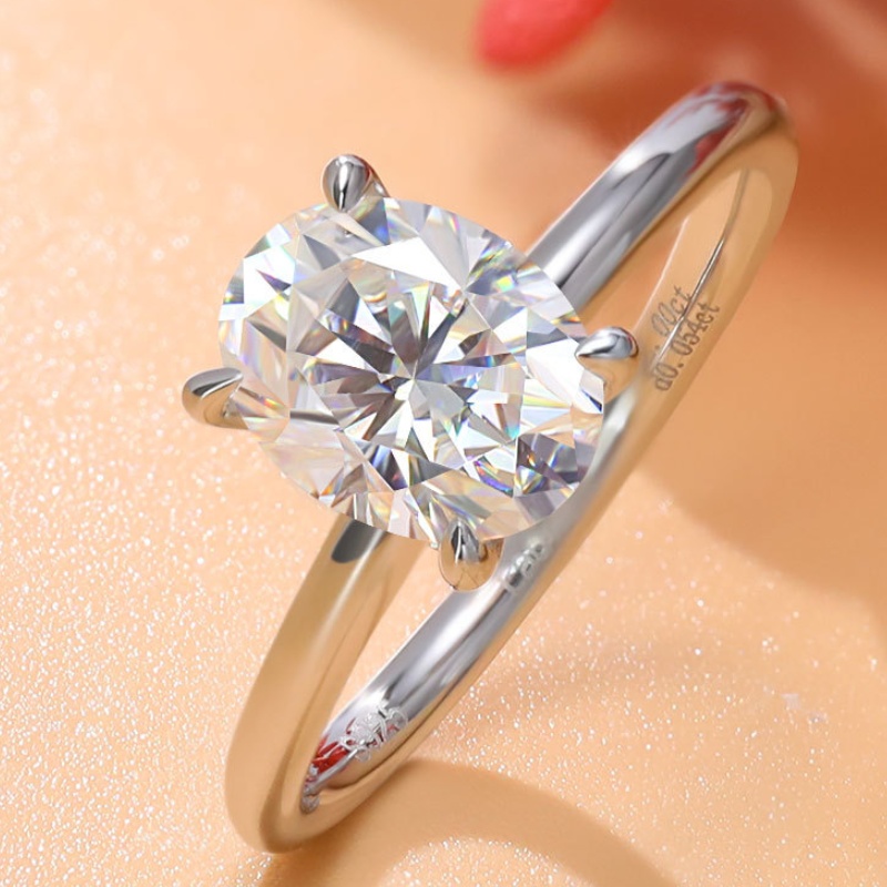 925 Sterling Silver Diamond Pass Test 1ct 2ct 3ct Moissanite Ring for Girls Women Fashion Ring Jewelry Anniversary Gift Bridal Ring