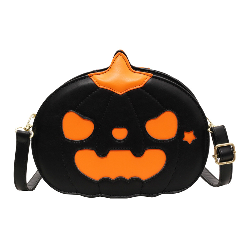 2025 Designer Halloween Quirky 3 Creative Pumpkin Trendy and Cool Cartoon One Shoulder Bag