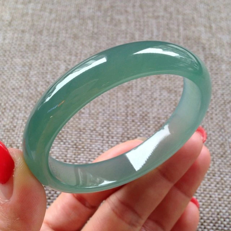 Send Certificate Natural Myanmar Jade A-Class 54-62mm Ice Blue Water Jade Bracelet Exquisite Princess Bracelet Send Mom and Girl 240903