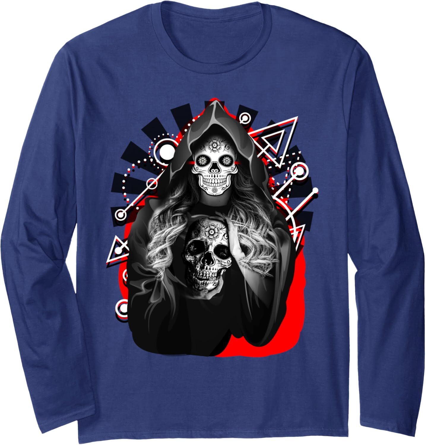 Long Sleeve Shirts for Men sweatshirt Couple Skull Dreadful Design Horror Halloween Gift Tee Streetwear Casual tops clothes