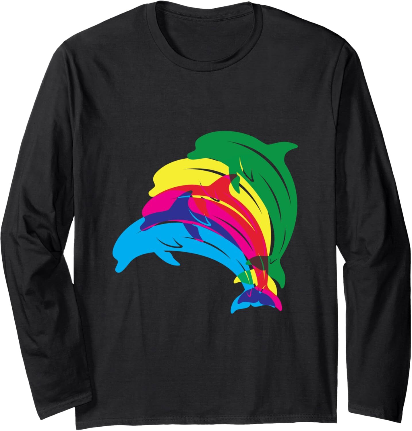 Long Sleeve Shirts for Men sweatshirt Beautiful Dolphins Jumping Colored ocean Gift Long Sleeve Streetwear Casual tops clothes