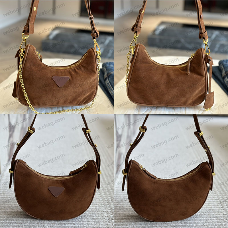 Designer Bags Shoulder Crossbody Luxury Handbags Fashion Ladies Crossbody Classic Half Moon Triangle Suede Large Capacity Messenger Bag High Quality Underarm Bag