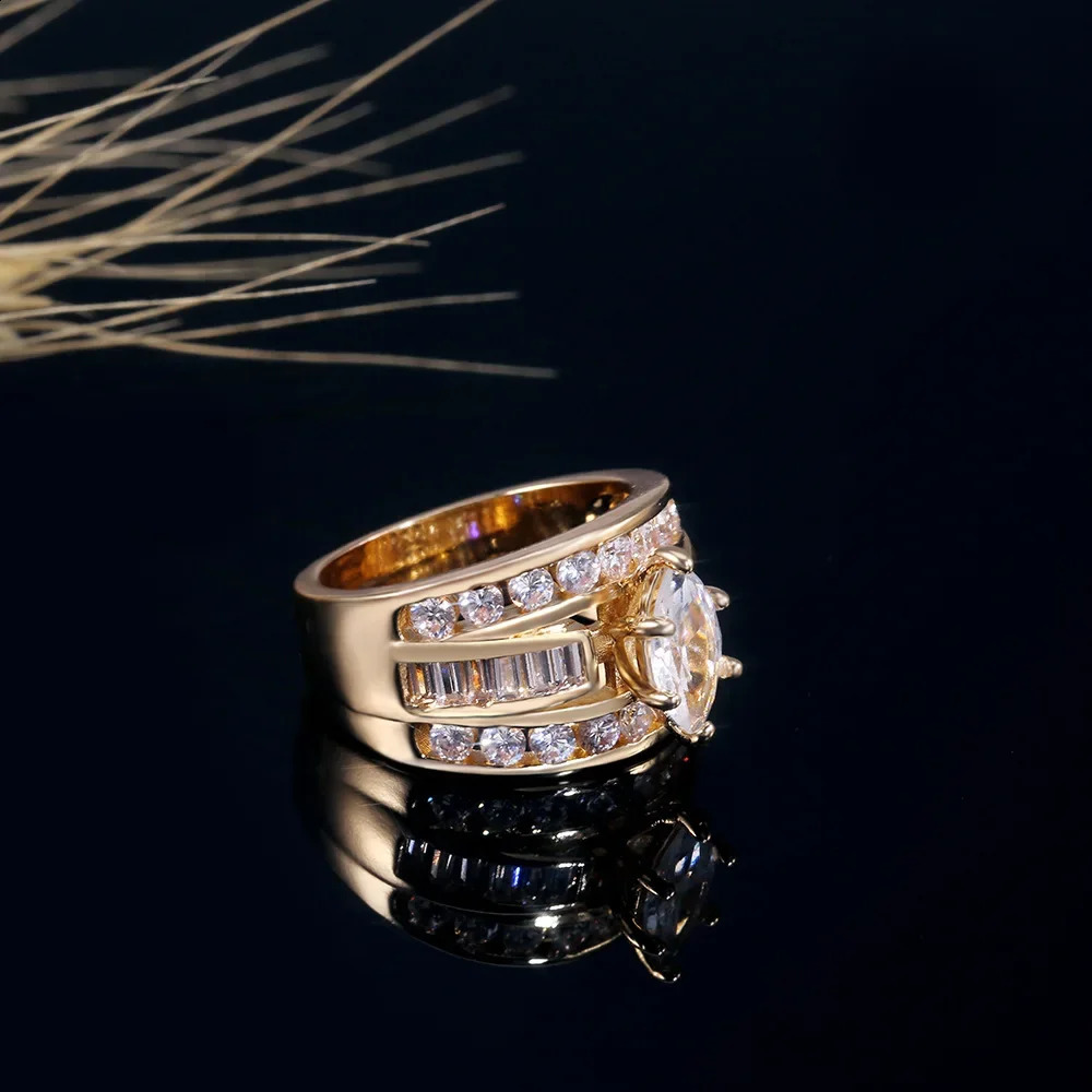 18K multi gold ring suitable for women natural 1-' diamond paired with diamond jewelry Anillos De Bizuteria Anillos Mujer gemstone ring box 24090