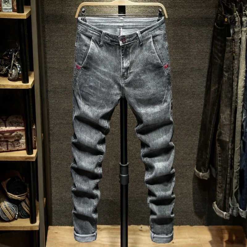 2024 Spring/Summer New Fashion Trend Tear Elastic Leg Mens Casual Ultra Thin Comfortable Breathable High Quality Jeans X2410261