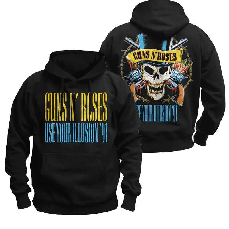 hoodies guns roses rock bands printed hoodies punk retro hip-hop hoodies sweatshirts CL240909