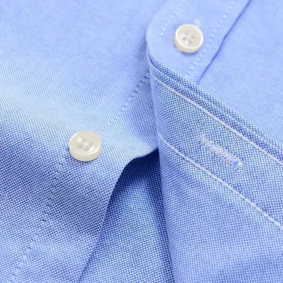 Mens 100% pure cotton long sleeved plain Oxford casual solid color print regular fit formal dress shirt oversized 7XL 6XL 5XL X2410071