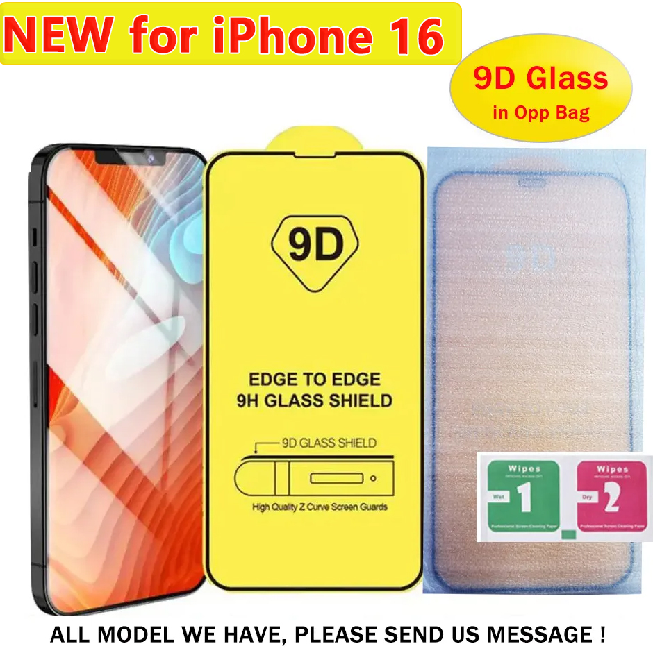 for SE4 iphone 16E 9D Full Cover Tempered Glass Phone Screen Protector For iPhone 16 15 14 13 12 PRO 11 XR XS MAX Samsung Galaxy A36 A26 A56 A16 A06 A35 A55 A05 A05S
