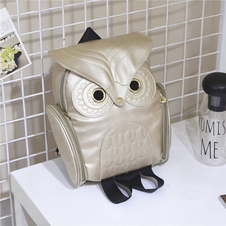 Owl Enchantress Flap Backpack Fashionable PU Leather Daypack with Quirky Shape - Perfect for Halloween Night & Cosplay Parties dh910320090