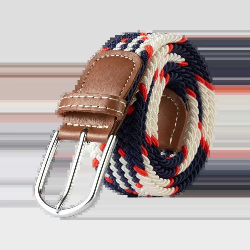 107/120/130cm womens casual knitted buckle mens belt womens elastic knitted elastic denim belt W250326