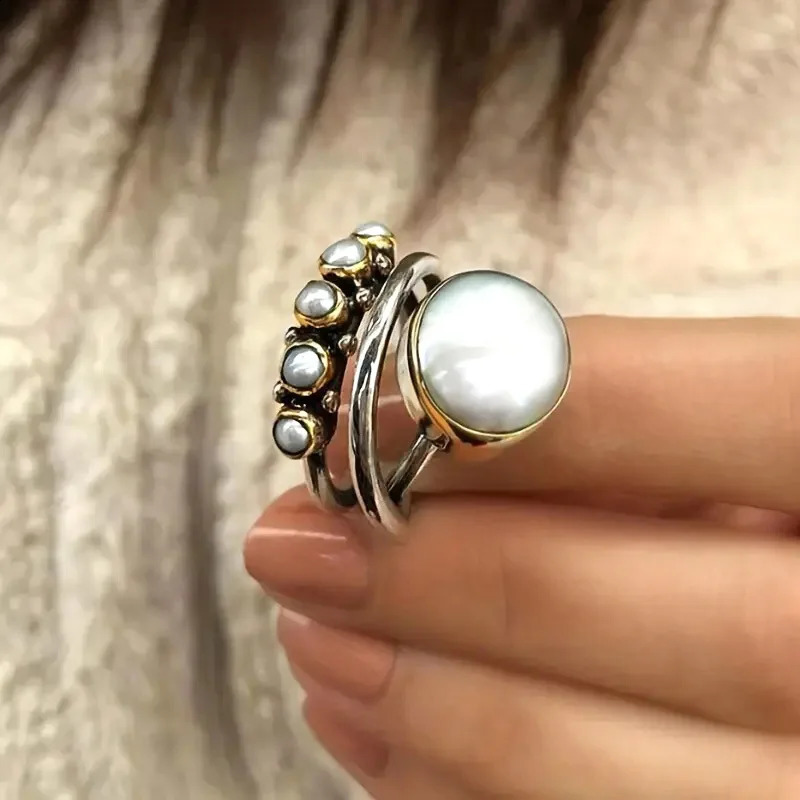 2024 Punk Personalized Wide Ring Status Symbol European and American Package Irregular Lines 240909 - view 3