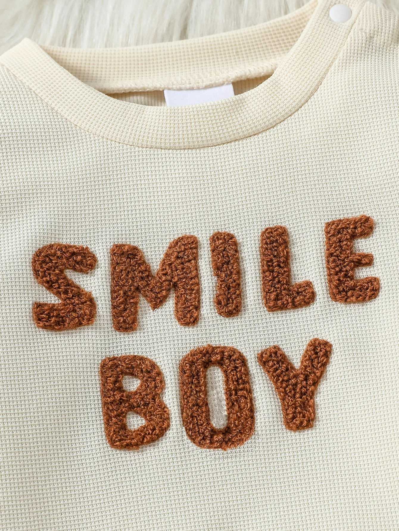 Clothing Sets Baby Boys England Style Autumn/Winter Long Sleeve Print Letter Sweatshirt +Pant With ket For Outdoor Set H241126
