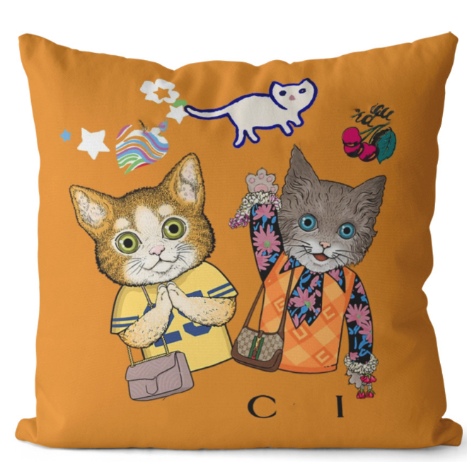 Fashion Cover Throw Pillow Letter Catroon Comfortable Pillows Covers Home Fabric Sofa Cushion Cushions 45-45cm