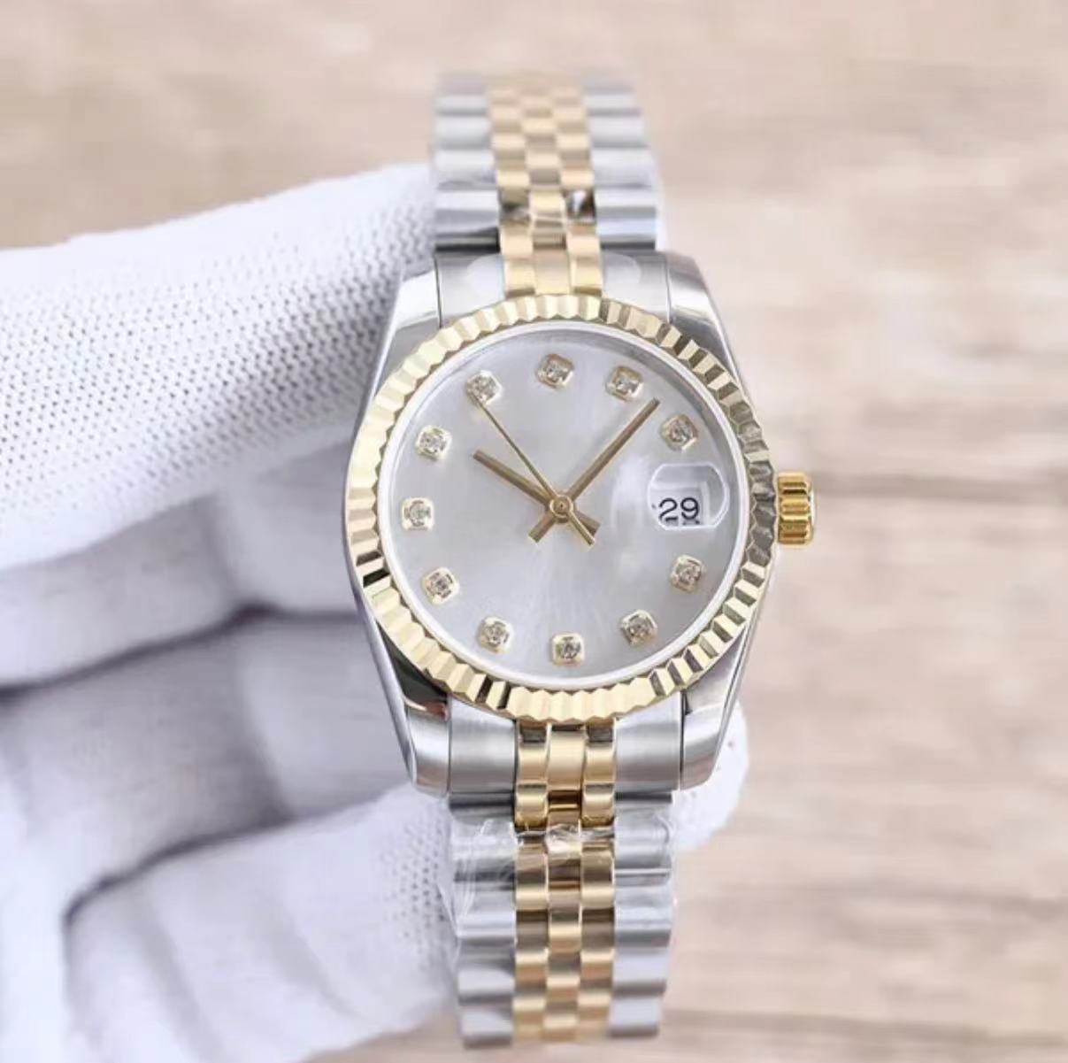 Top Ladies Multiple-Color Watches Fully Automatic Mechanical Watches 31mm 28mm Stainless Steel Strap Diamond WristWatch Waterproof Gifts for Woman