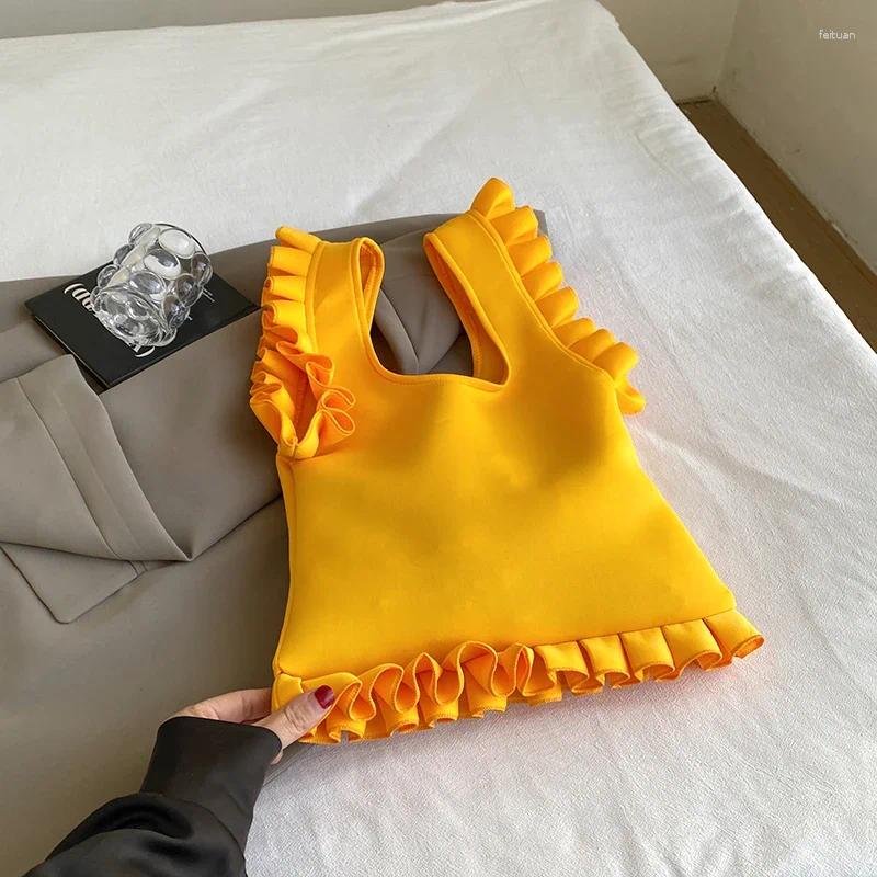2025 NEW Shoulder Bags Nylon Solid Tote For Women Fashion Casua Bag Cute Ruffles Ladies Hand Versatile Handbag Bolsas De Ombro zhanyishengli