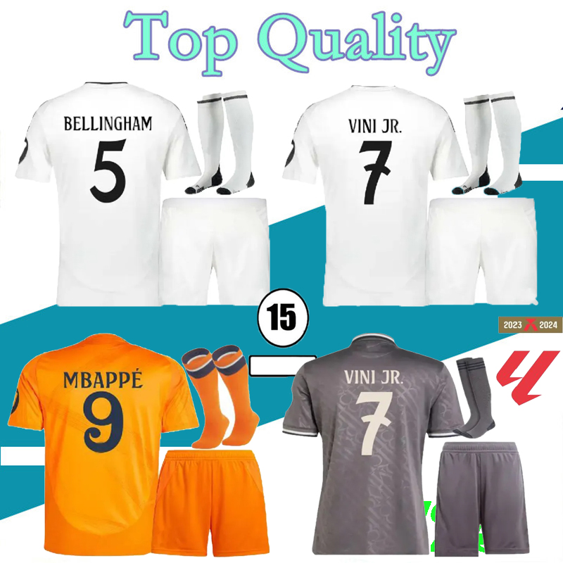 24 25 BELLINGHAM maDriDs soccer jerseys football shirt mbappe VINI JR MODRIC RODRYGO ALABA camiseta 2024 2025 uniforms CAMAVINGA VALVERDE Real men kids kit