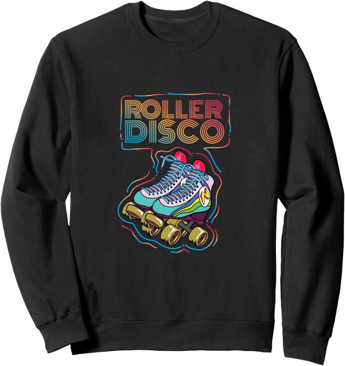 Long Sleeve Shirts for Men sweatshirt Retro Roller Disco Skates 70s and 80s Party Gift Sweatshirt T shirt Tee Streetwear Casual tops clothes
