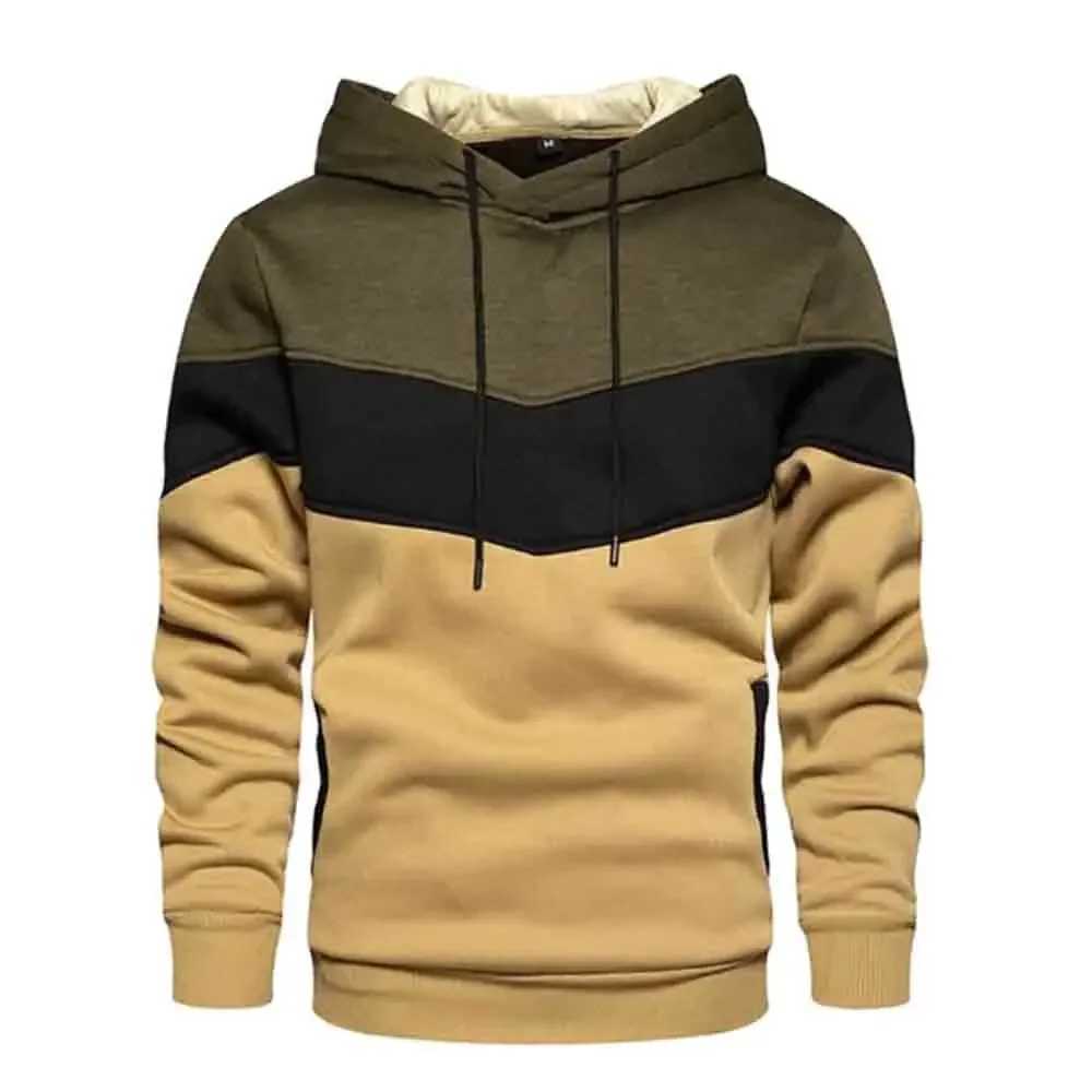 Mens patch work hoodie sports hoodie casual loose wool warm streetwear mens fashion autumn and winter sportswear W240921