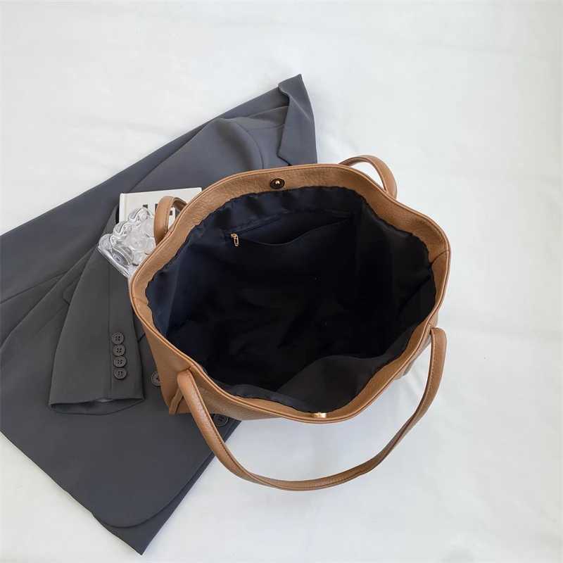 Large Totes Bag for Women 2024 New in Fashion Design Solid Color High Capacity Leather Shoulder Side Female Shopper Handbags 240909