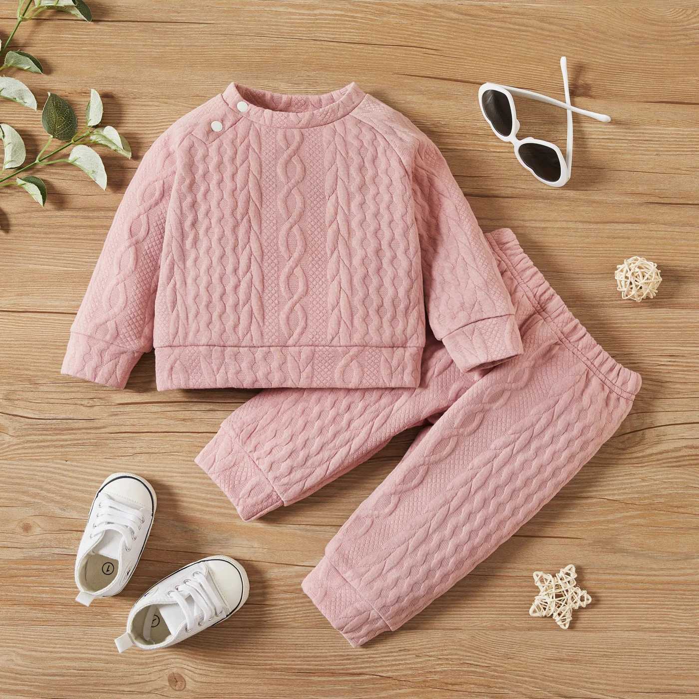 Clothing Sets 7 Colors Newborn Baby Girl Boy Clothes Set Solid Color Long Sleeves Top+Pants 2PCS Outfits Leisure Sport Autumn Winter Costume H241126