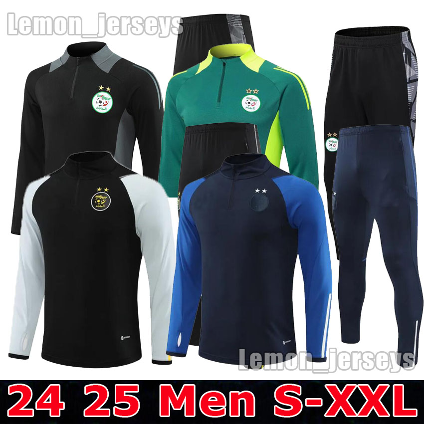 2024 2025 Algeria tracksuit Men's Kids soccer jersey kit 24 25 Algerie BOUNEDJAH MAHREZ Half zipper Survetement maillot de foot Football Jogging suit