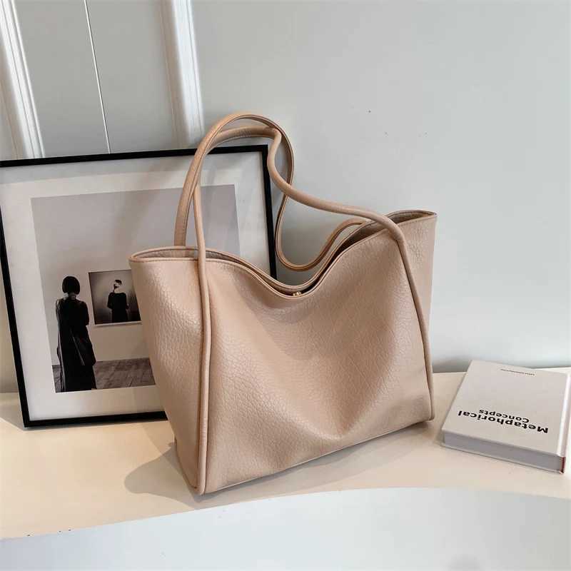 Large Totes Bag for Women 2024 New in Fashion Design Solid Color High Capacity Leather Shoulder Side Female Shopper Handbags 240909