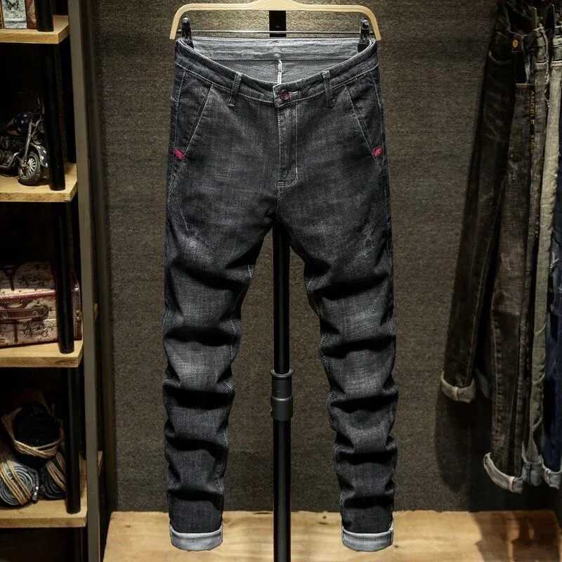 2024 Spring/Summer New Fashion Trend Tear Elastic Leg Mens Casual Ultra Thin Comfortable Breathable High Quality Jeans X2410261
