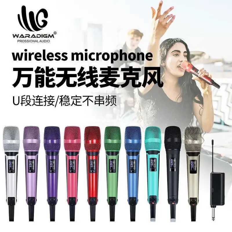 Microphones WARADIGM-SKM9000Wireless Microphone One for Two U Band FM Home Sound Card Outdoor Sound Box Karaoke Stage J240830