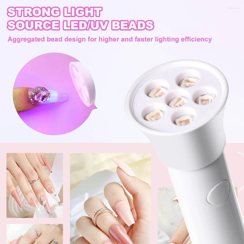 Nail Dryers Portable Dryer Lamp Mini Light Timing Cordless 6 LEDs UV Gel Quick Dry For DIY Nails