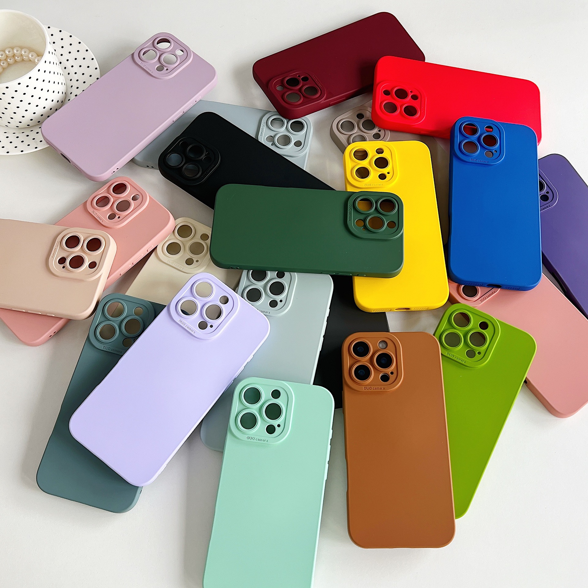 Luxury Ultra Slim Solid Candy Color Soft TPU Silicone Shockproof Case All Inclusive Camera Protection Cover For iPhone 16 15 14 13 12 11 Pro Max