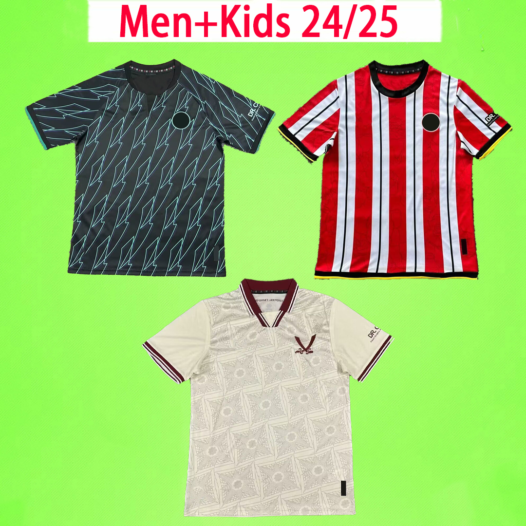 Sheffields 24/25 Soccer Jerseys home away third football shirts T boys 2024 2025 utds HAMER MOORE BREWSTER TRAORE MEN KIDS KIT