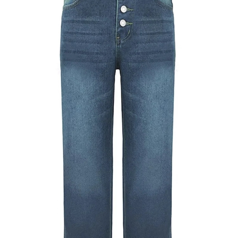 Vintage Spring Womens Fashion High Waist Y2k Womens Wide Leg Jeans Baggy Woman Denim Capris Pants Jean Mom Jeans Trousers 240821