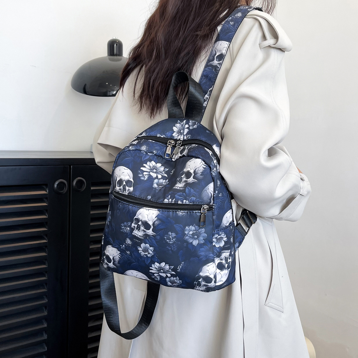 2025 Designer Print Skull 3 wer Backpack Backpack, Halloween Punk Daypack Purse, Trendy Outdoor Travel Schoolbag , Purse,
