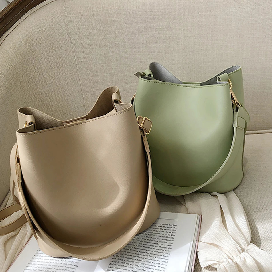 Women's PU Leather Shoulder Bag Tote - Large hot Capacity Bucket Wallet & Handbag