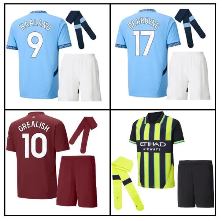 24 25 HAALAND MANS CITIES football jersey kids football kits DE BRUYNE FODEN 2024 2025 GREALISH STERLING MAHREZ soccer jerseys