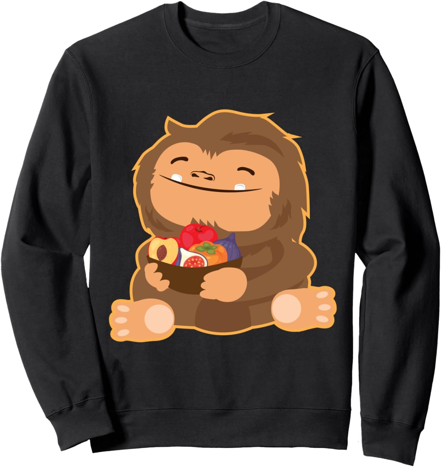Long Sleeve Shirts for Men sweatshirt Baby Bigfoot Loves Fruits Fruit Lover Vegan Gift Sweatshirt Tee Streetwear Casual tops clothes