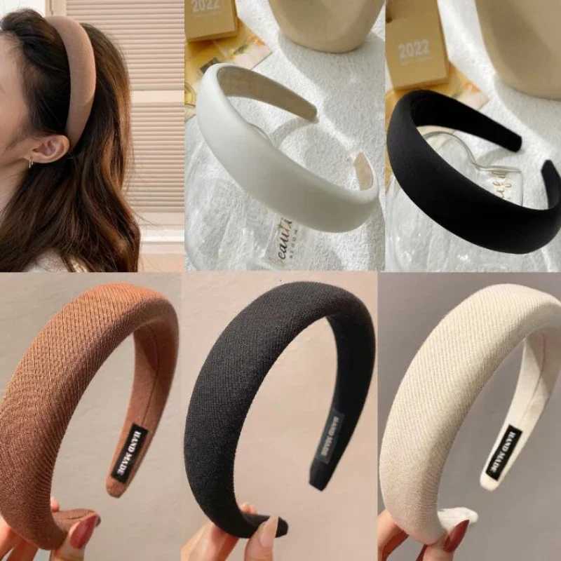 Fashion Solid Color Wide Hair Bands Girls Vintage Elastic Hairbands Thicken Headband Hair Hoop Korean Hair Accessories for Women Y240909