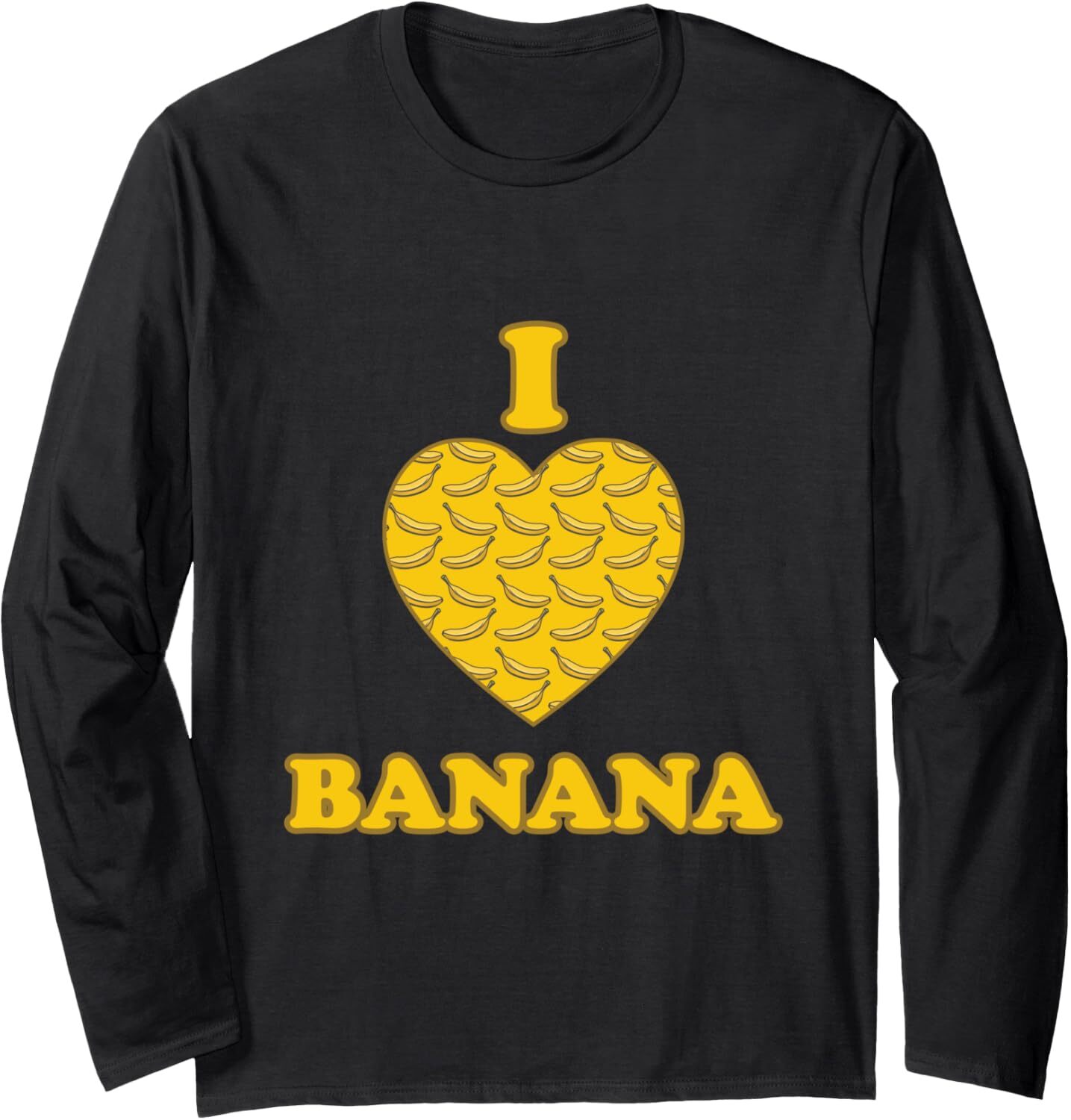 Long Sleeve Shirts for Men sweatshirt I Love Banana Heart Full Of Bananas Lovely Cartoon Long Sleeve Tee Streetwear Casual tops clothes