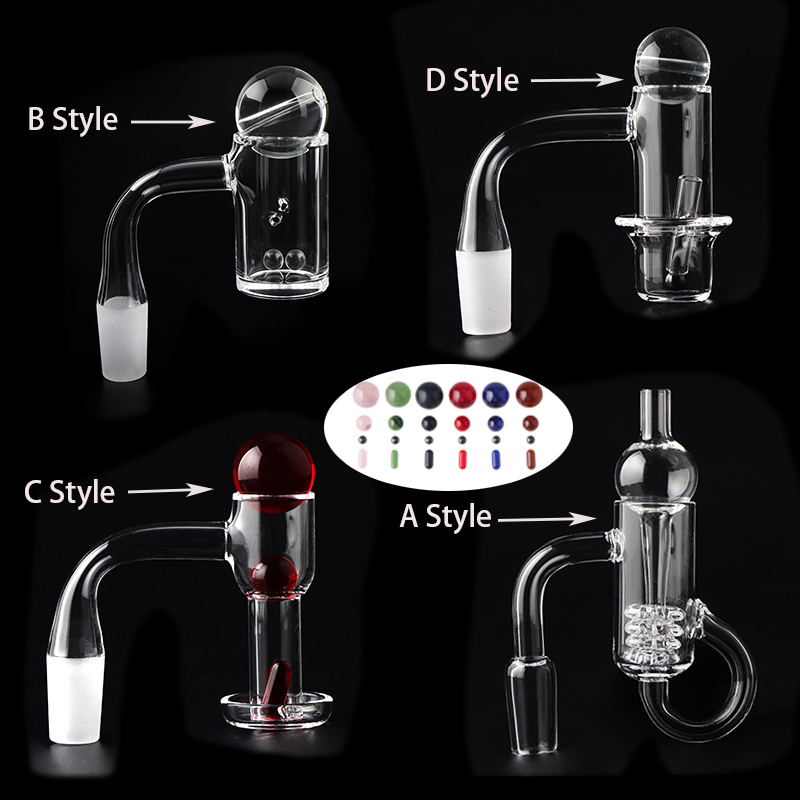 Non Full Weld Beveled Edge Terp Slurpers/ Auto Spinner/Halo Quartz Banger With Glass Bubble Carb Cap Marble Pearls 10mm 14mm 18mm Male Nails For Water Bongs Dab Rigs