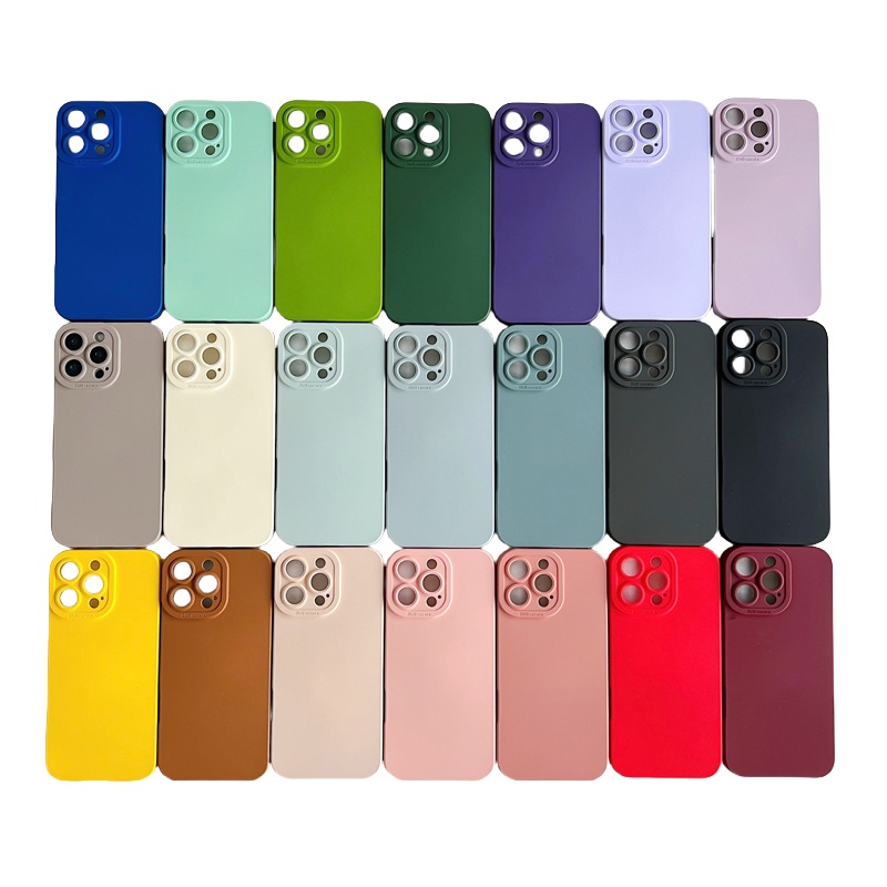 Luxury Ultra Slim Solid Candy Color Soft TPU Silicone Shockproof Case All Inclusive Camera Protection Cover For iPhone 16 15 14 13 12 11 Pro Max