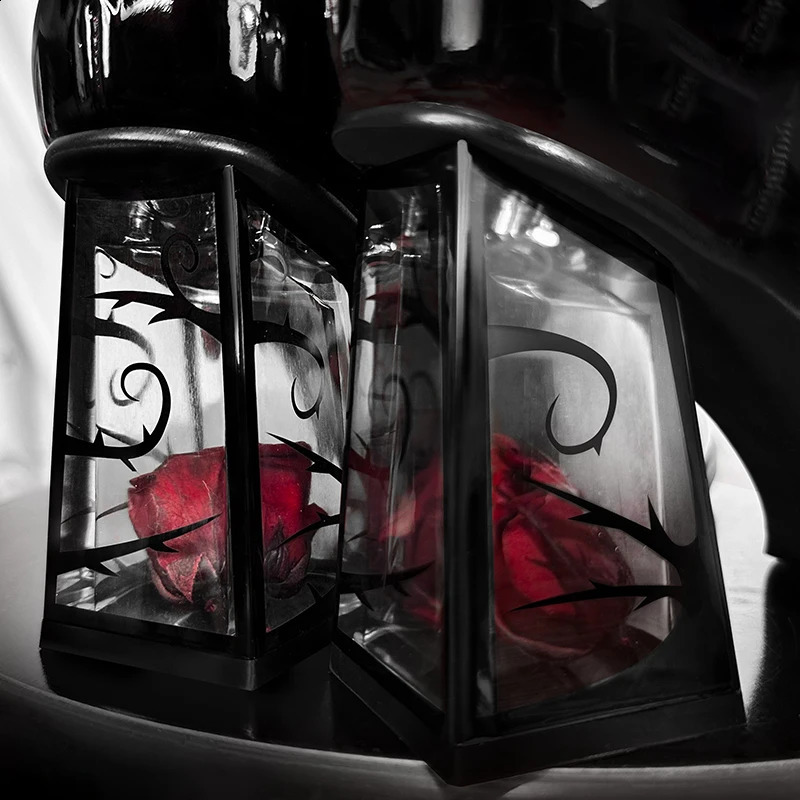 Punk Gothic High Heels Pumps Women 2024 Rose Heeled Patent Leather Lolita Shoes Woman Y2K Ankle Straps Black Mary Jane Shoes 240902