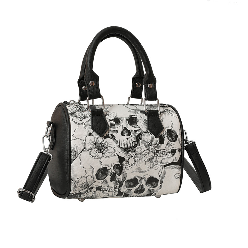 New Boston women's bag niche fashion skull print personalized handbag dh910320090