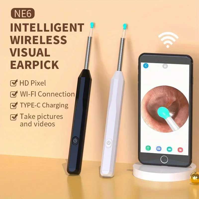 Wireless Ear Wax Removal WiFi Ear Endoscope with LED Light Visual Ear Scope Camera Safe Ear Pick Ear Cleaning Endocsope Y240909