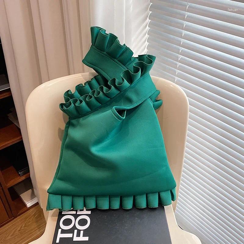 2025 NEW Shoulder Bags Nylon Solid Tote For Women Fashion Casua Bag Cute Ruffles Ladies Hand Versatile Handbag Bolsas De Ombro zhanyishengli