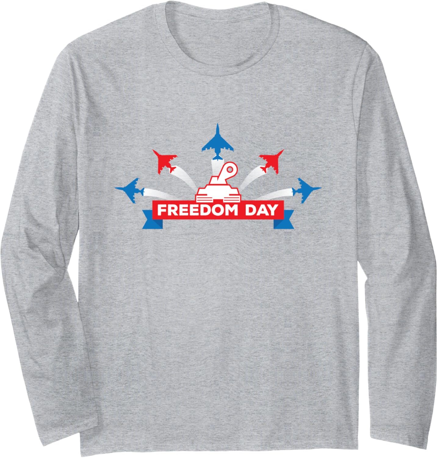 Long Sleeve Shirts for Men sweatshirt Freedom Day US Armed Forces Airplane Bombardier Long Sleeve Tee Streetwear Casual tops clothes