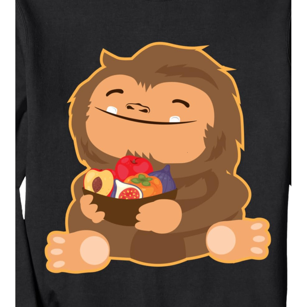Long Sleeve Shirts for Men sweatshirt Baby Bigfoot Loves Fruits Fruit Lover Vegan Gift Sweatshirt Tee Streetwear Casual tops clothes