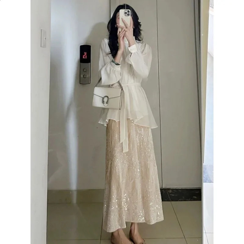 Elegant summer womens suit fashion shirt tight fitting two-piece suit fashion color business casual wear 240903