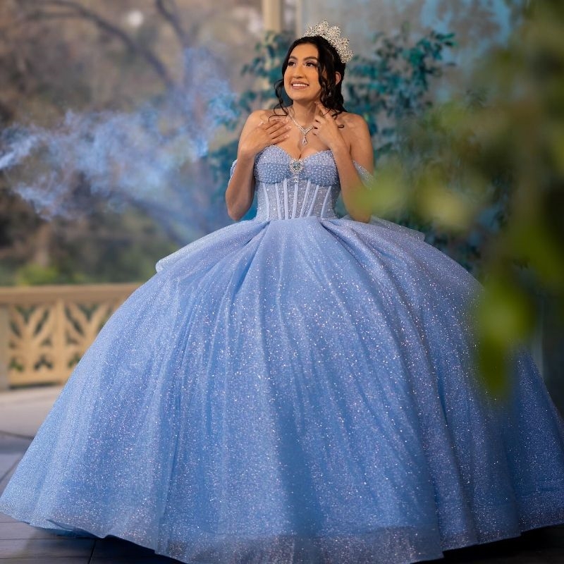 Ball Gown Quinceanera Dresses Long Train Ruffle Princess BeadsTulle Vestidos De 15 Anos Birthday Party Sweet 16 Dress