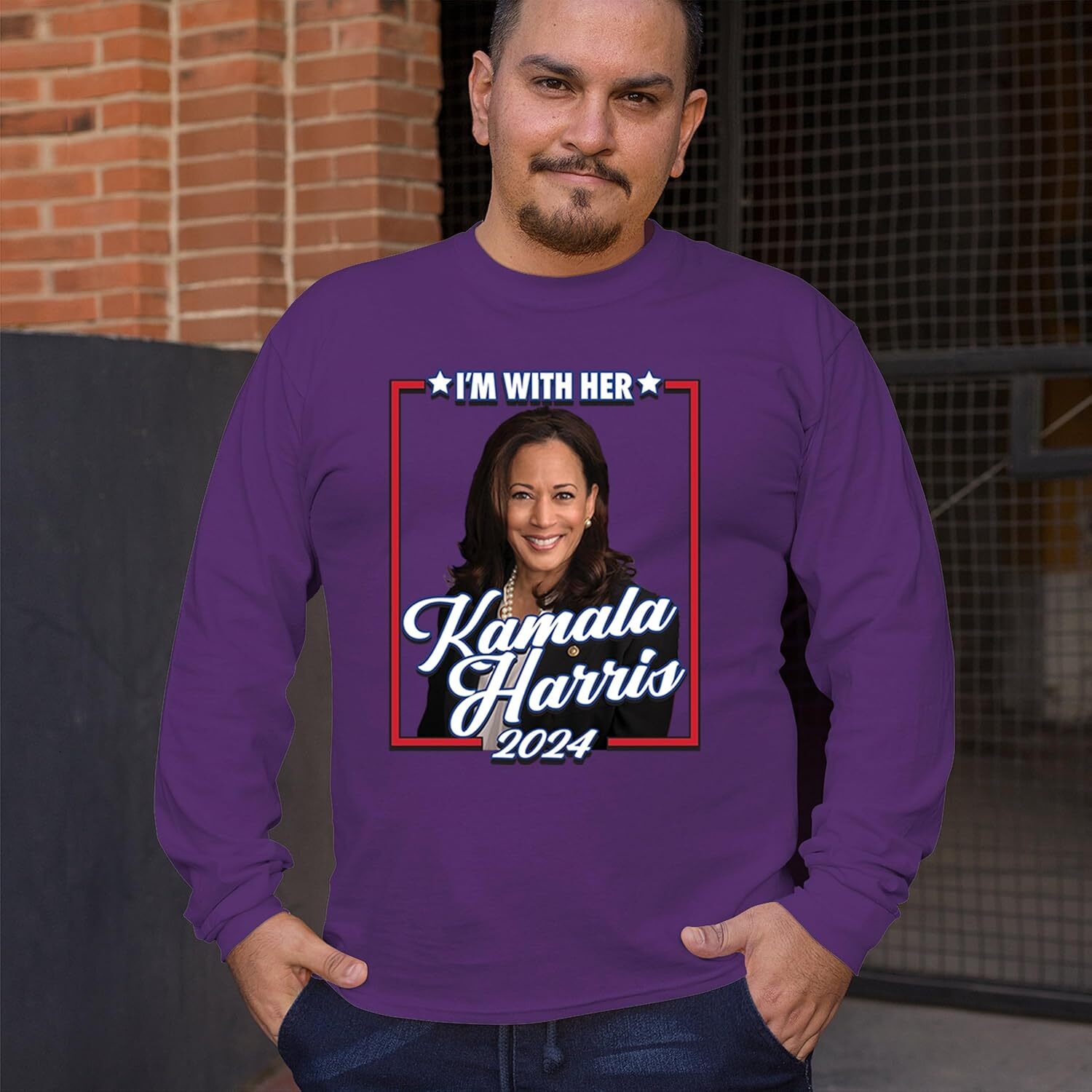 Long Sleeve Shirts for Men sweatshirt withLong Sleeve T-Shirt Madam President 47 Speaking Vote Blue USA American Liberal Streetwear Casual tops clothe