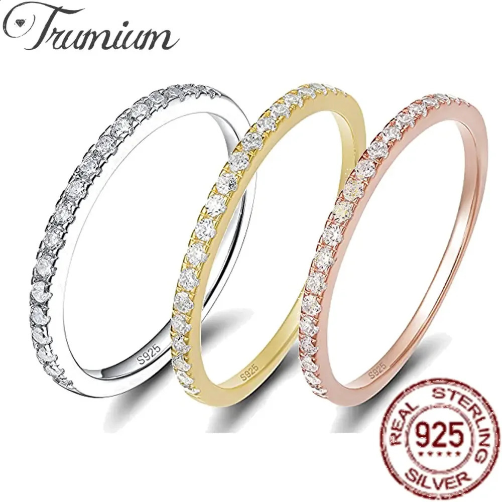 Sterg Stackable Ring 2mm Zircon Inlay - Sier Semi Eternal Band for Women, Exquisite Wedding Anniversary Jewelry 2024 4
