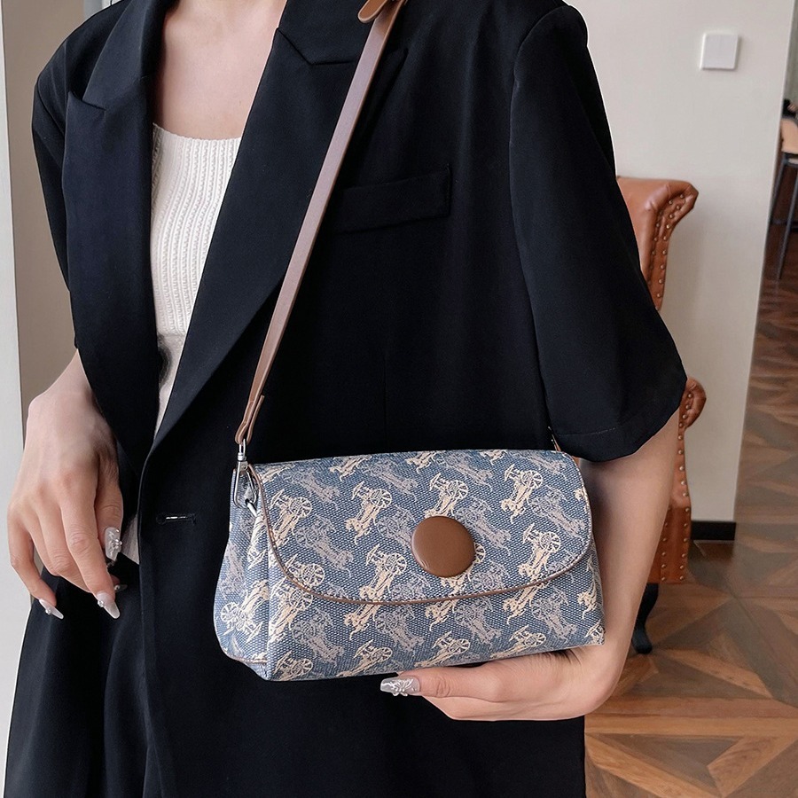 armpit women 2024 new high-end fashion printed shoulder bag, versatile crossbody bag for commuting